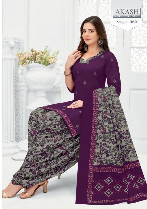 Akash Creation Shagun Vol-36 Cotton Printed Designer Patiyala Dress Material